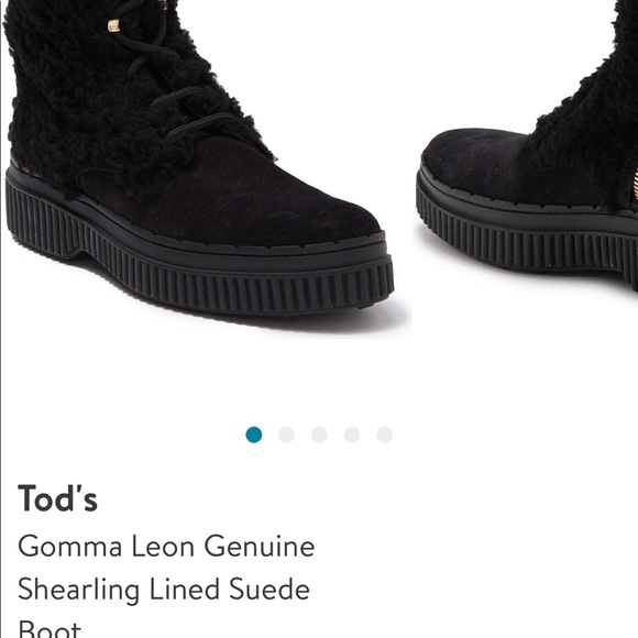 Tod’s Gomma Leon Genuine Shearling Lined Suede Boot Size 39 Made in Italy - Picture 4 of 15